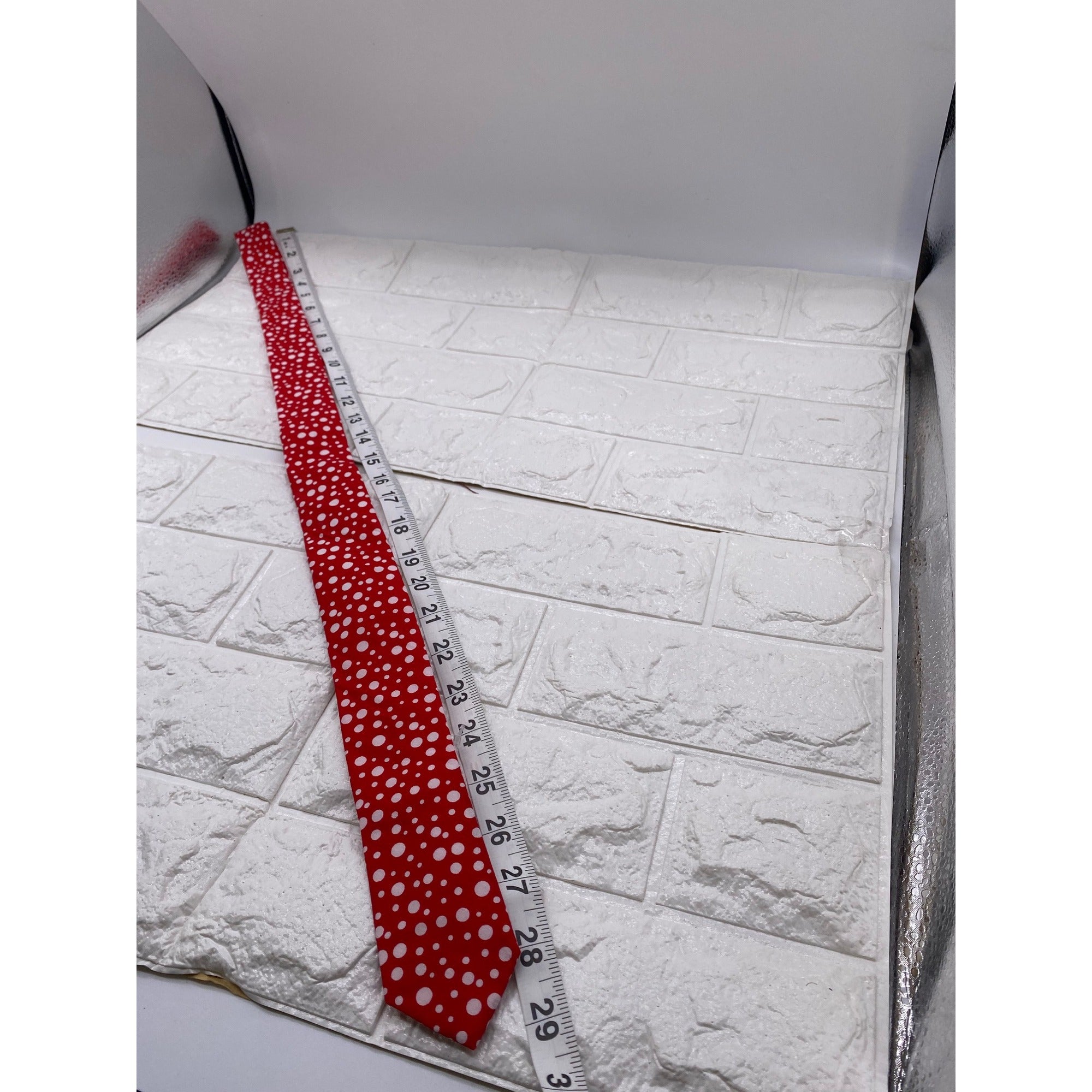Skinny Tie Madness Chuck Buck Polka Dot Mens Necktie Cotton Red White SKM2534