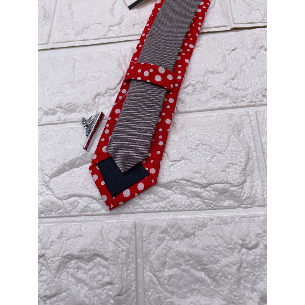 Skinny Tie Madness Chuck Buck Polka Dot Mens Necktie Cotton Red White SKM2534