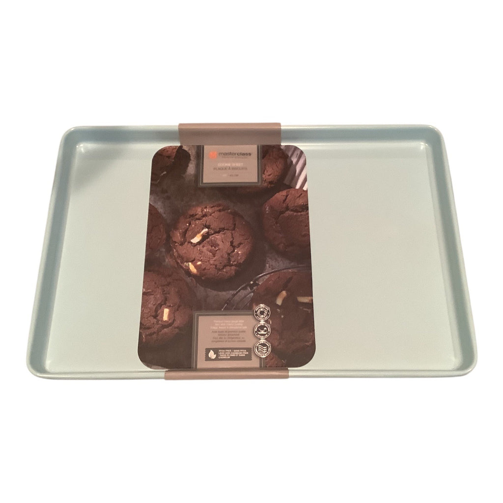 MasterClass Cookie Sheet Baking Tray Non-Stick Heavy Duty 17 In Aqua Finish