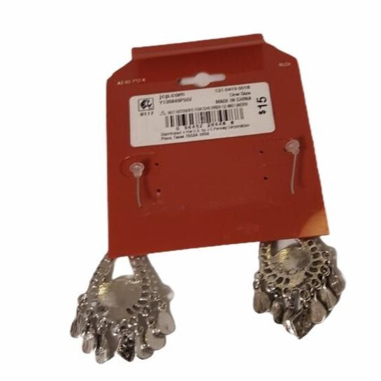 Arizona Jean Co Women's Silver Tone & Turquoise Chandelier Earrings Costume