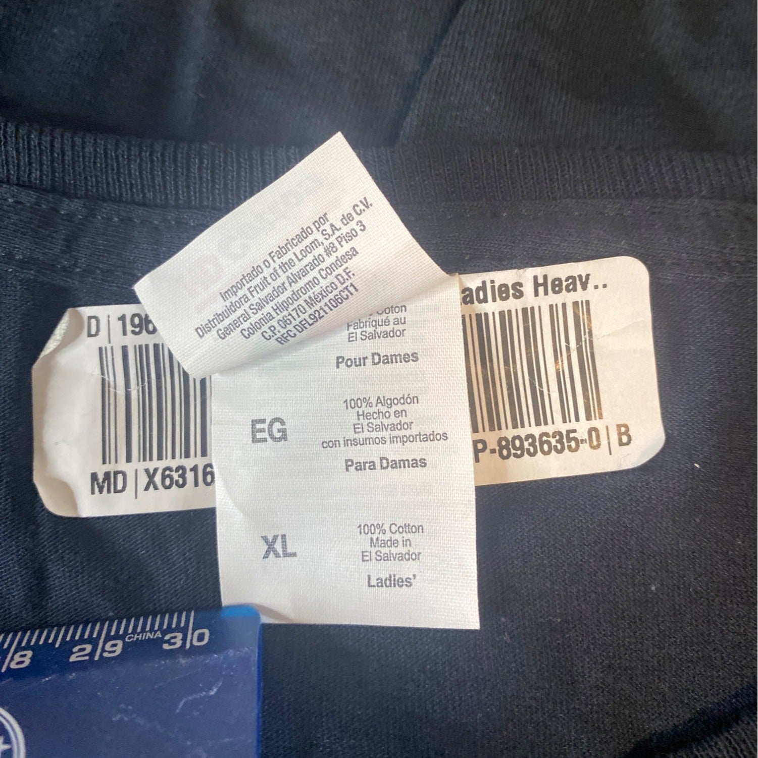 Fruit Of The Loom Ladies XL Black Graphic T-Shirt Short Sleeves HD Cotton