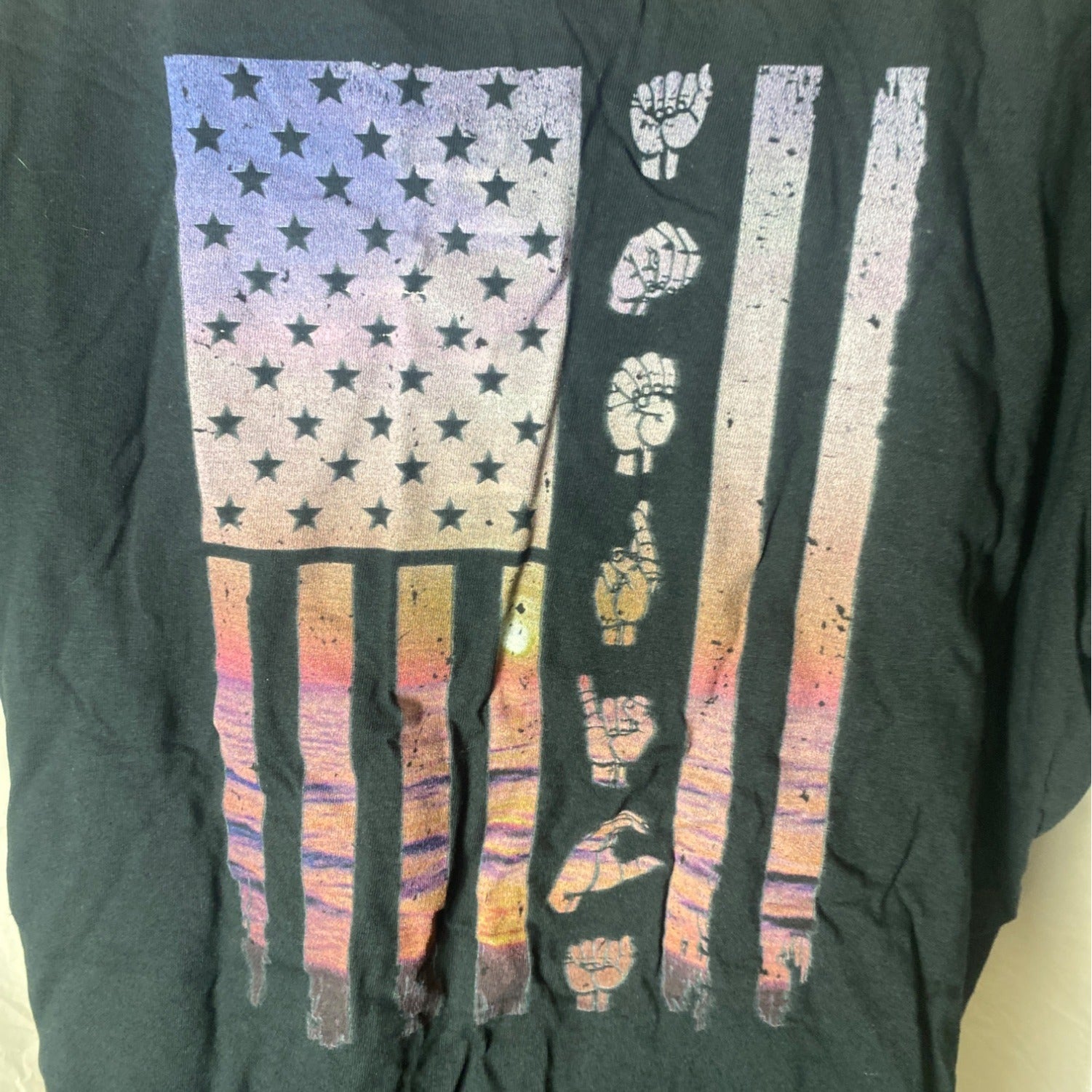 Fruit Of The Loom Ladies XL Black Graphic T-Shirt Short Sleeves HD Cotton