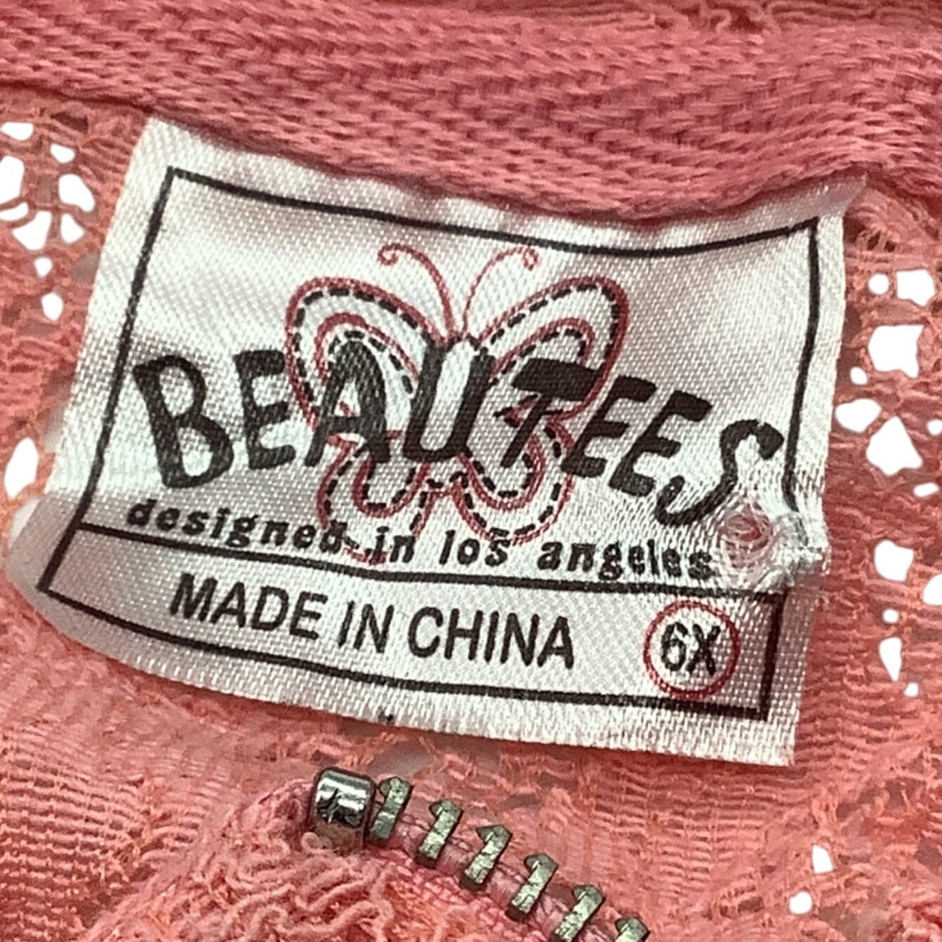 Beauttees Pink Lace Kids Jacket With Asymmetrical Zipper Closure Size 6X