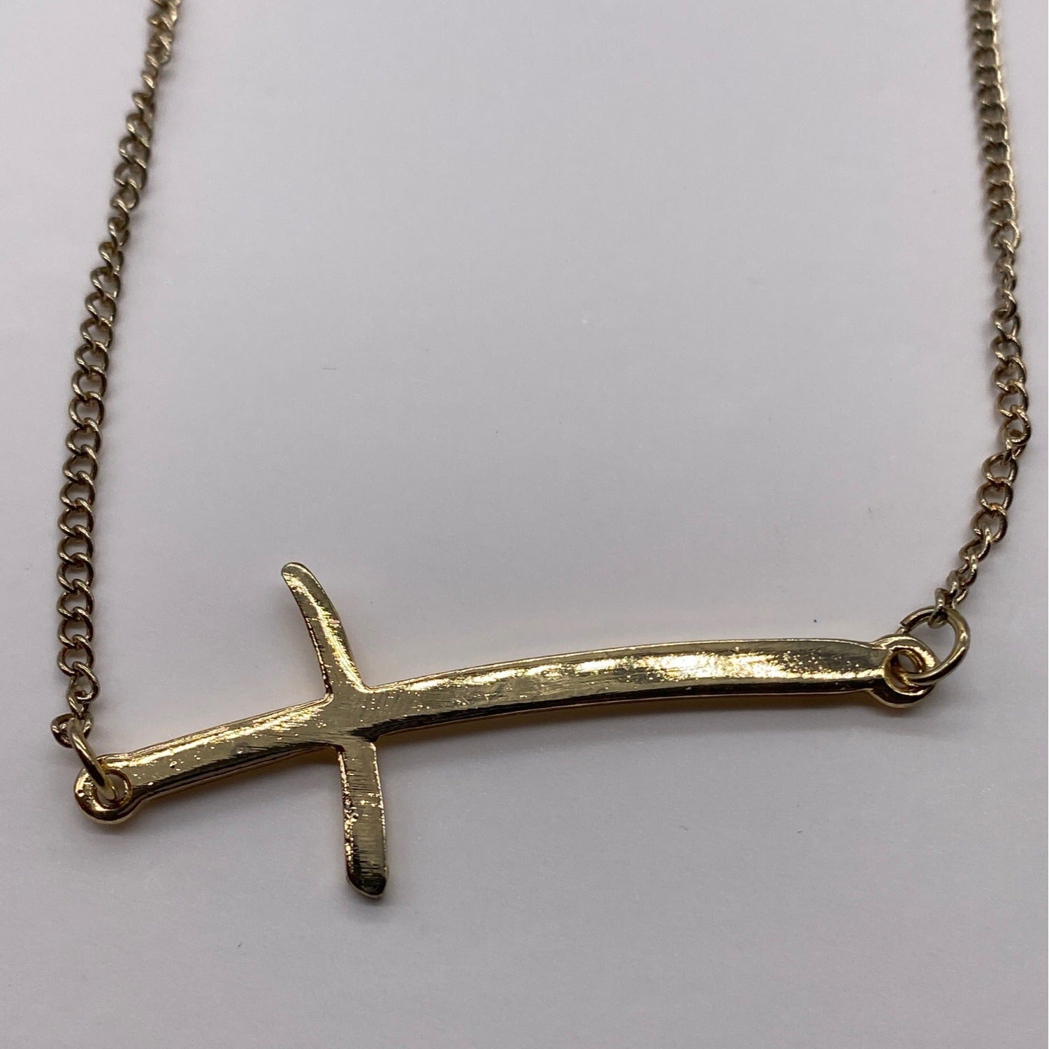 Fashion Leader Unisex Gold Tone Cross Pendant Necklace 16"