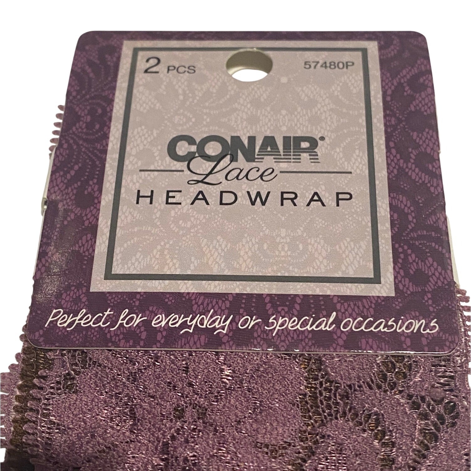 Conair Lace Headwrap 2pcs Multicolor Hair Accessories For Women Purple Brown