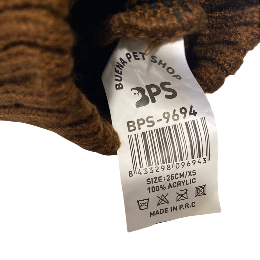 Turtleneck Pet Knit Sweater Brown Pink Acrylic Winter Vest XS Warm Wear