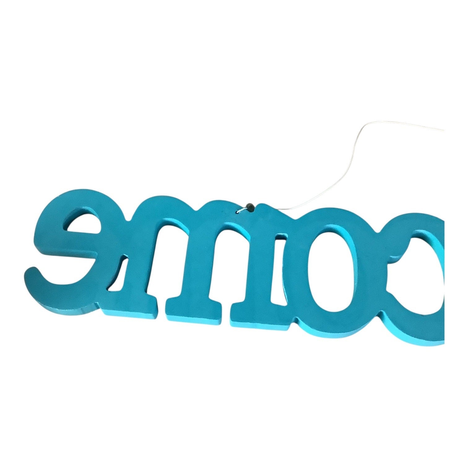 The Spring Shop Blue Glitter Welcome Sign Home Wall Decor Hanging Door Plaque