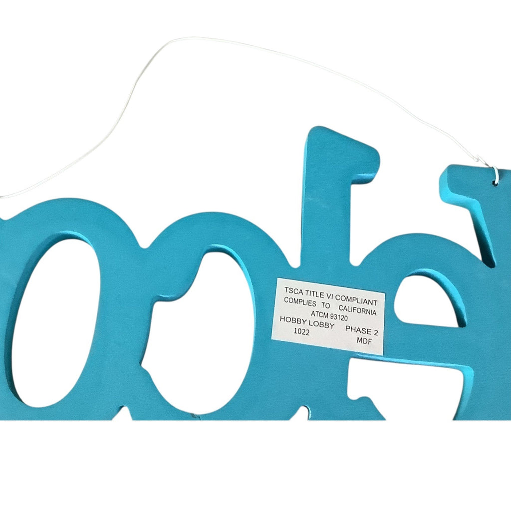 The Spring Shop Blue Glitter Welcome Sign Home Wall Decor Hanging Door Plaque