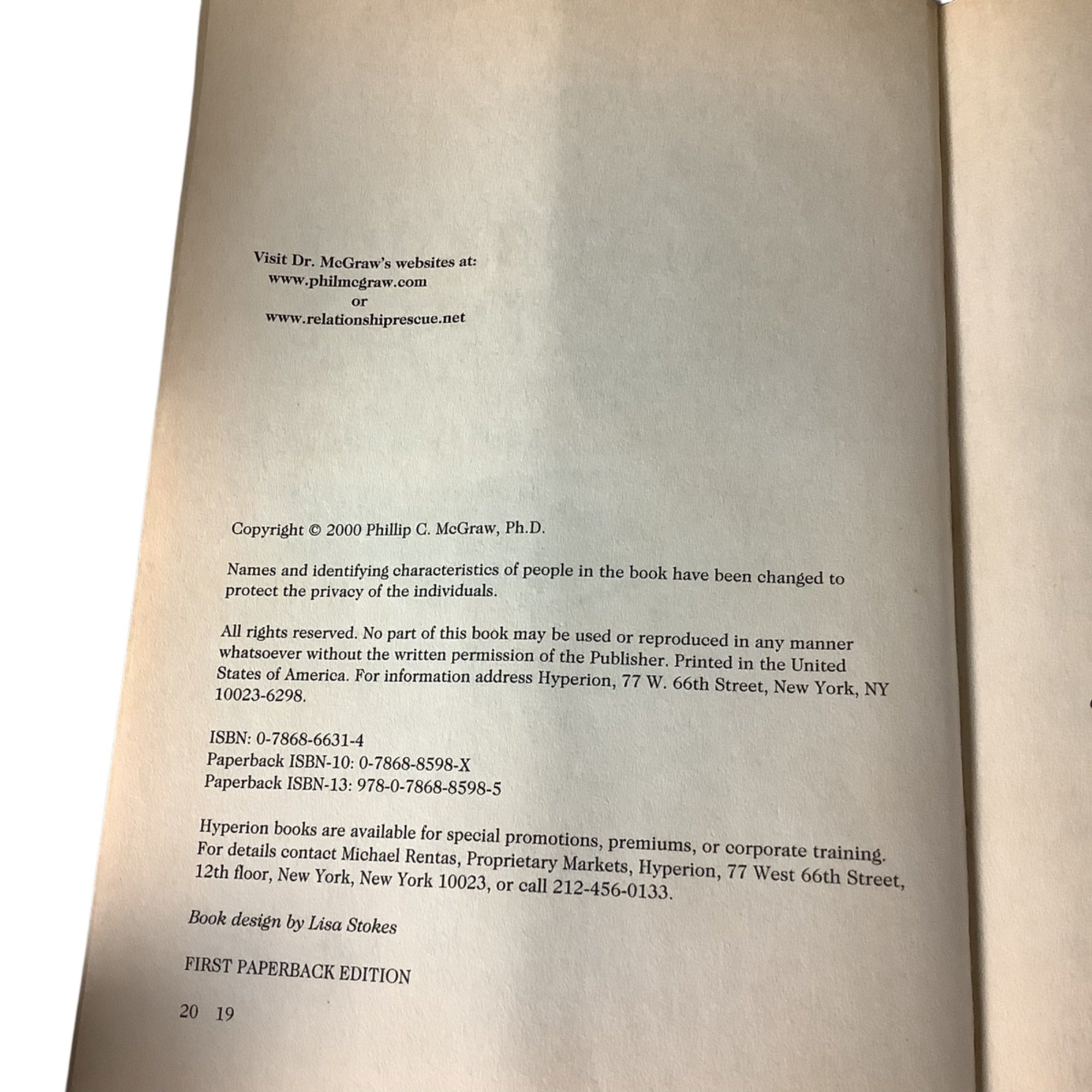 Relationship Rescue By Phillip C. Mcgraw Ph.D. Paperback 2000
