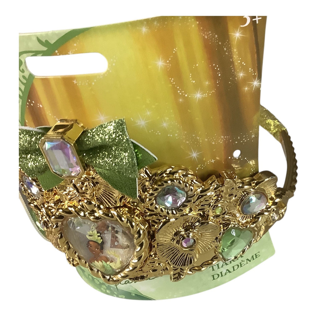Disney Princess Tiana Gold Tiara With Glitter Bow Gem Accents For Kids Ages 3+