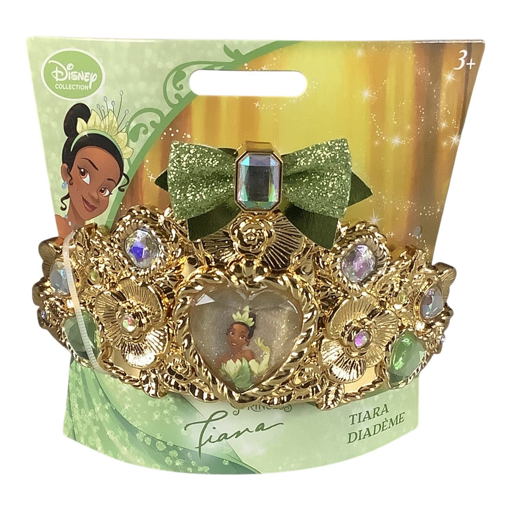 Disney Princess Tiana Gold Tiara With Glitter Bow Gem Accents For Kids Ages 3+