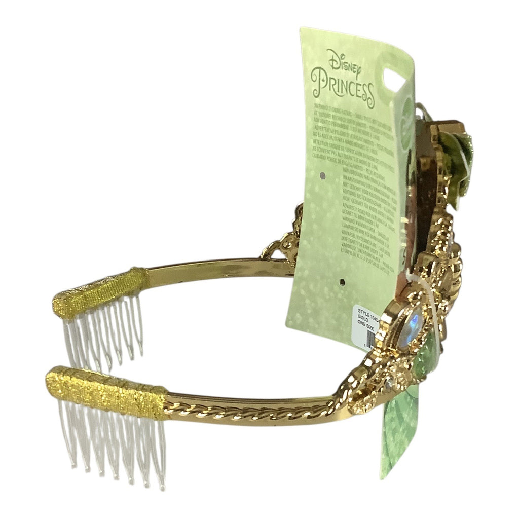 Disney Princess Tiana Gold Tiara With Glitter Bow Gem Accents For Kids Ages 3+