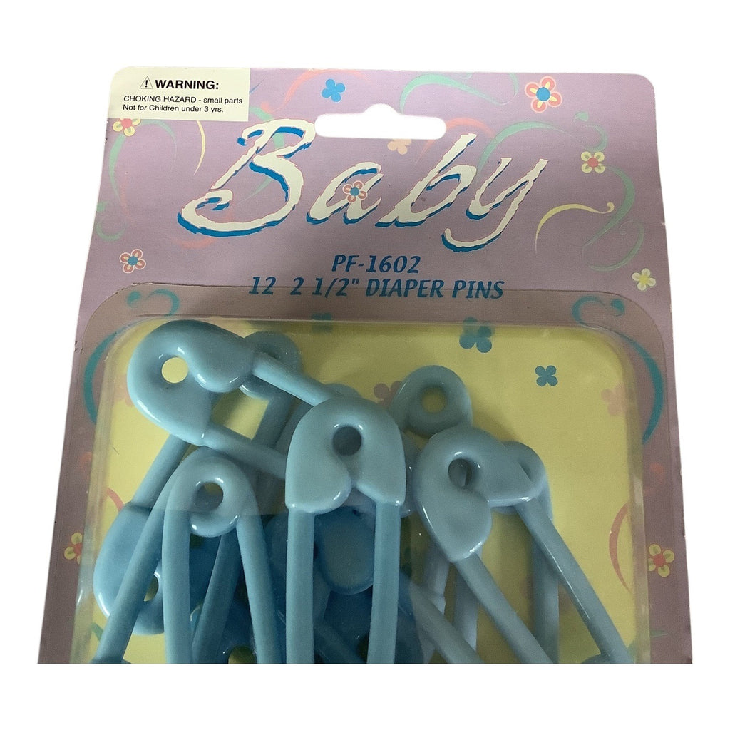 Baby Diaper Pins 2.5 Inch PF-1602 Blue 3 Packs 12 Pins Each By MTC