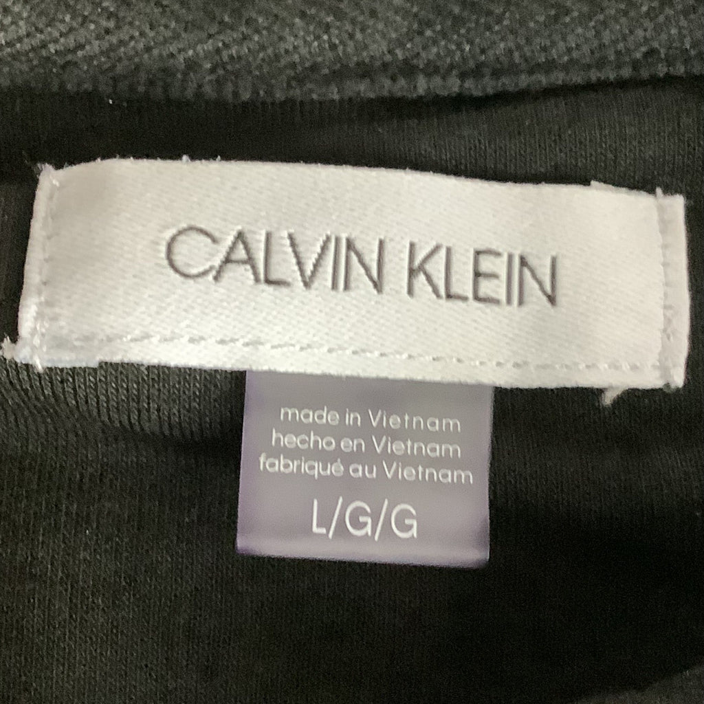 Calvin Klein Side Logo Hoodie Black Dress Womens Size L Long Sleeve