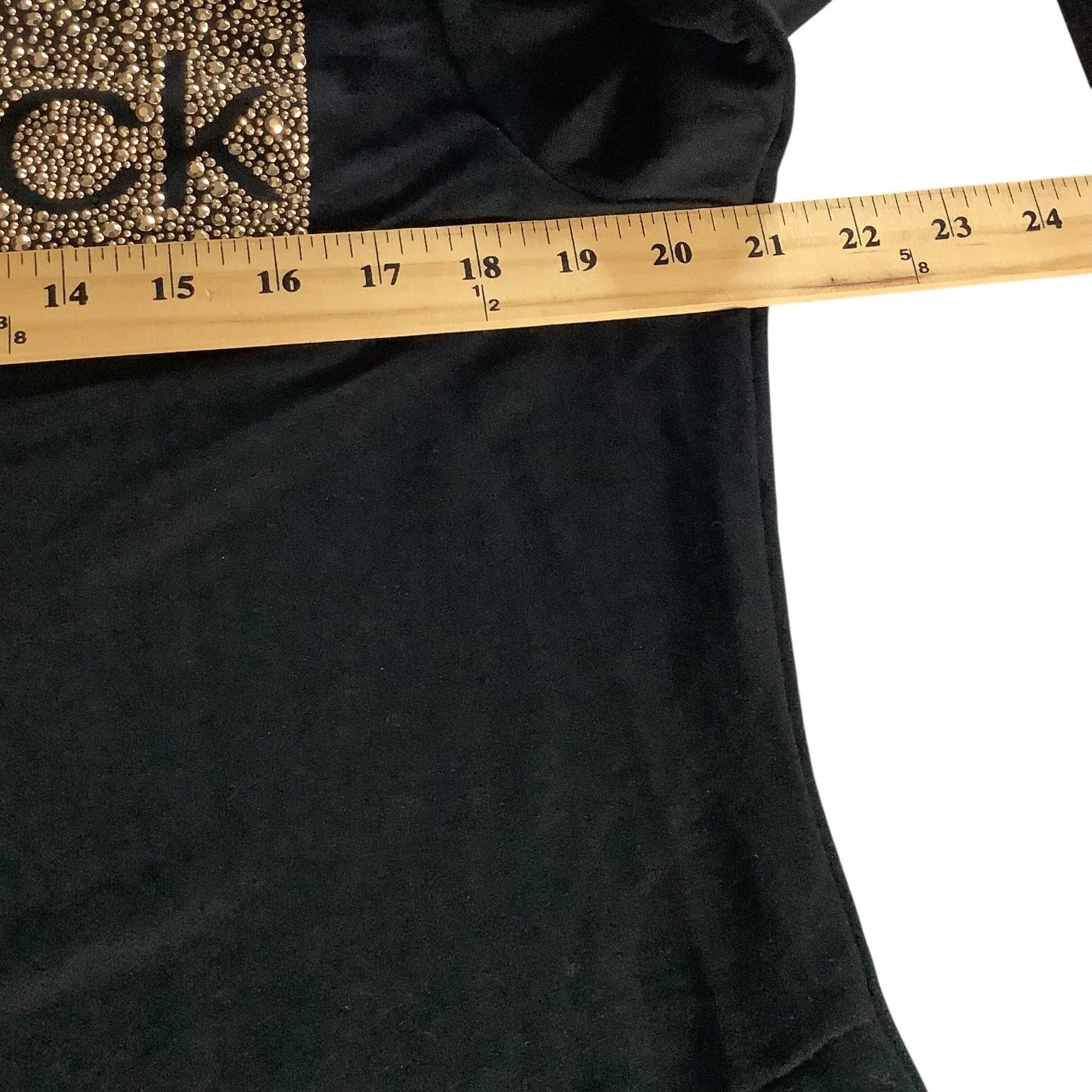 Calvin Klein Side Logo Hoodie Black Dress Womens Size L Long Sleeve