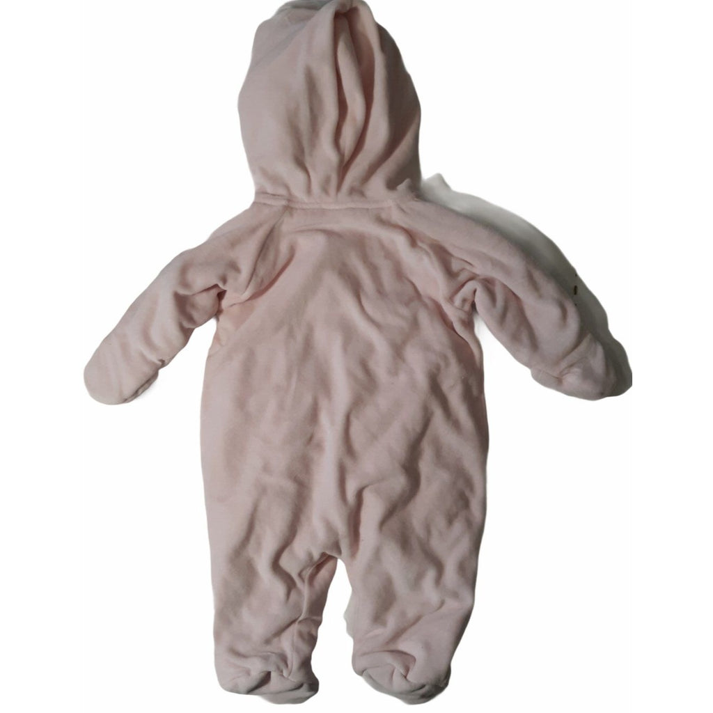 Disney Classic Pooh Baby Girl Hooded Pink Fleece Footed Onesie Embroidery 6M