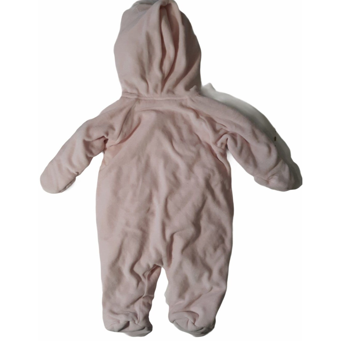 Disney Classic Pooh Baby Girl Hooded Pink Fleece Footed Onesie Embroidery 6M