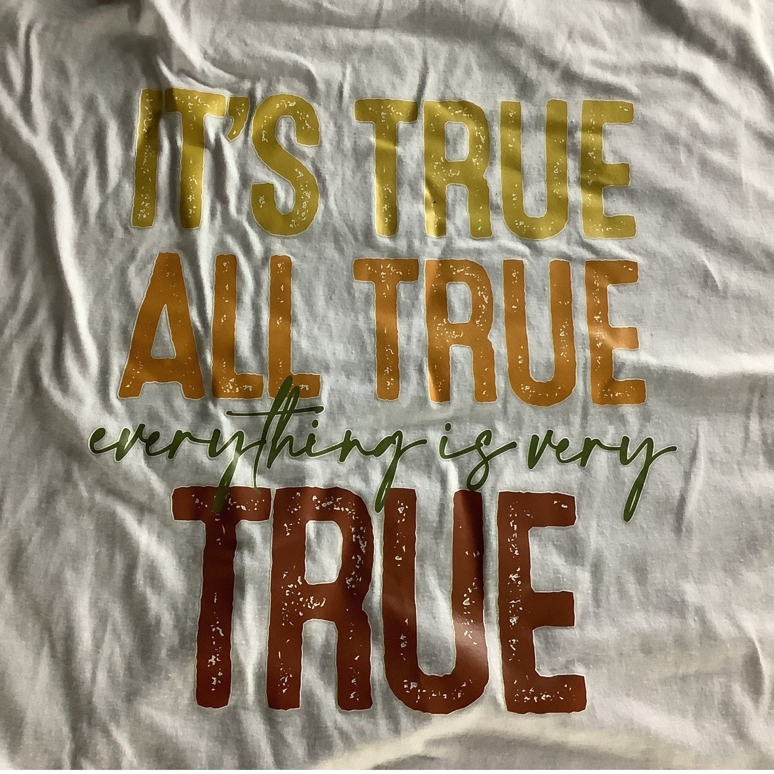 SHEIN Womens Curve 5XL White Graphic T-Shirt "Its True All True" Short Sleeve