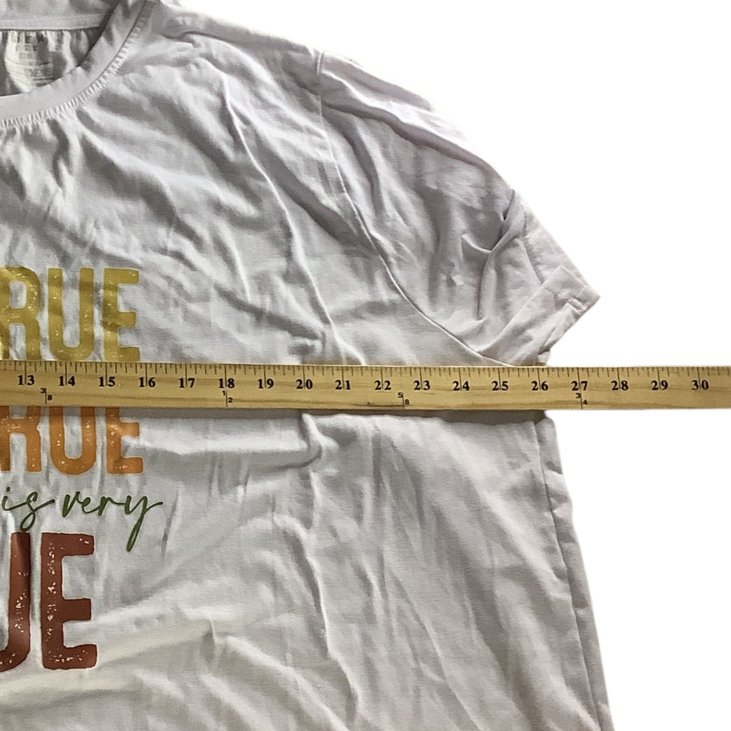 SHEIN Womens Curve 5XL White Graphic T-Shirt "Its True All True" Short Sleeve