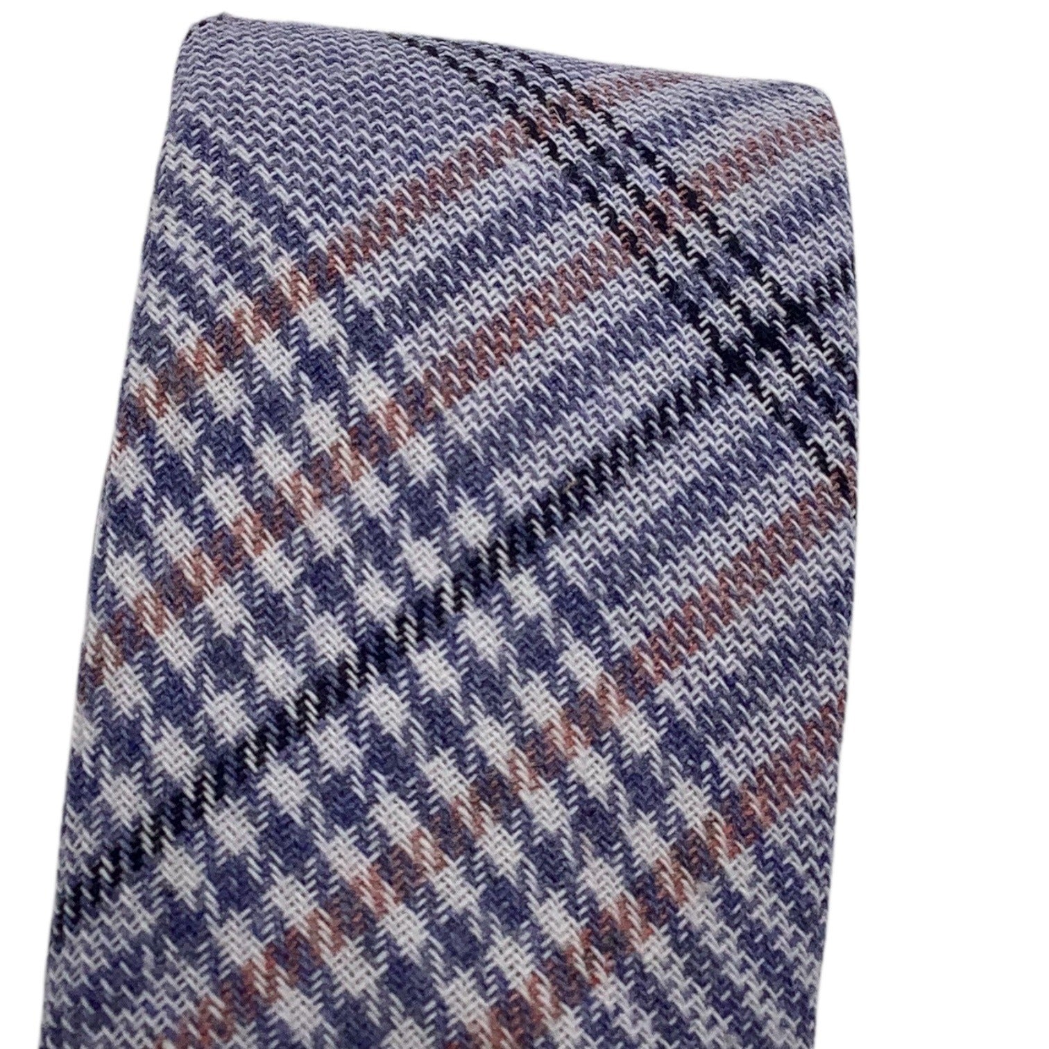 Skinny Tie Madness Blue Plaid Neck Tie Men Style SKM3224 "The Blue Bird" Cotton