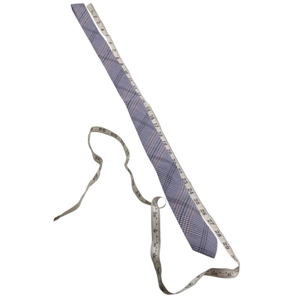 Skinny Tie Madness Blue Plaid Neck Tie Men Style SKM3224 "The Blue Bird" Cotton