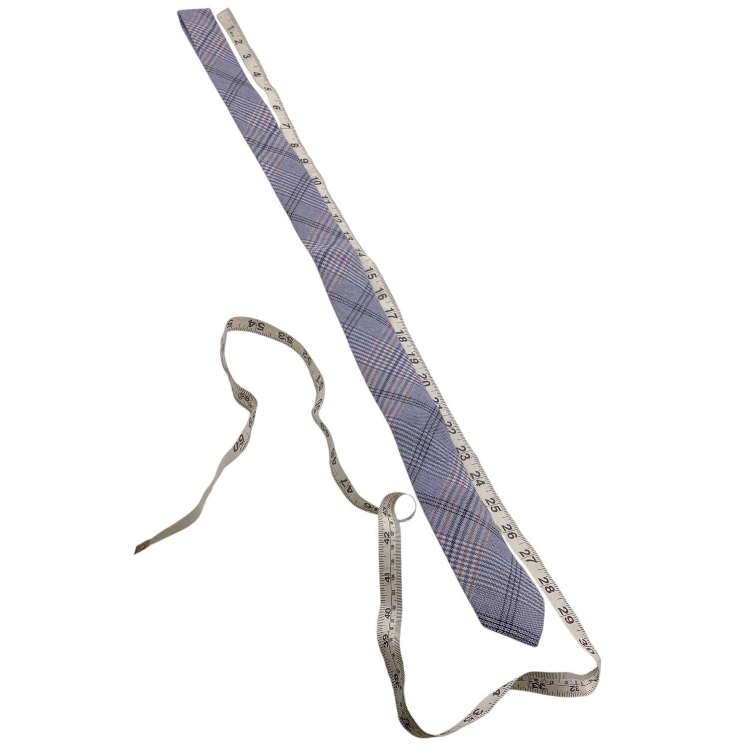 Skinny Tie Madness Blue Plaid Neck Tie Men Style SKM3224 "The Blue Bird" Cotton