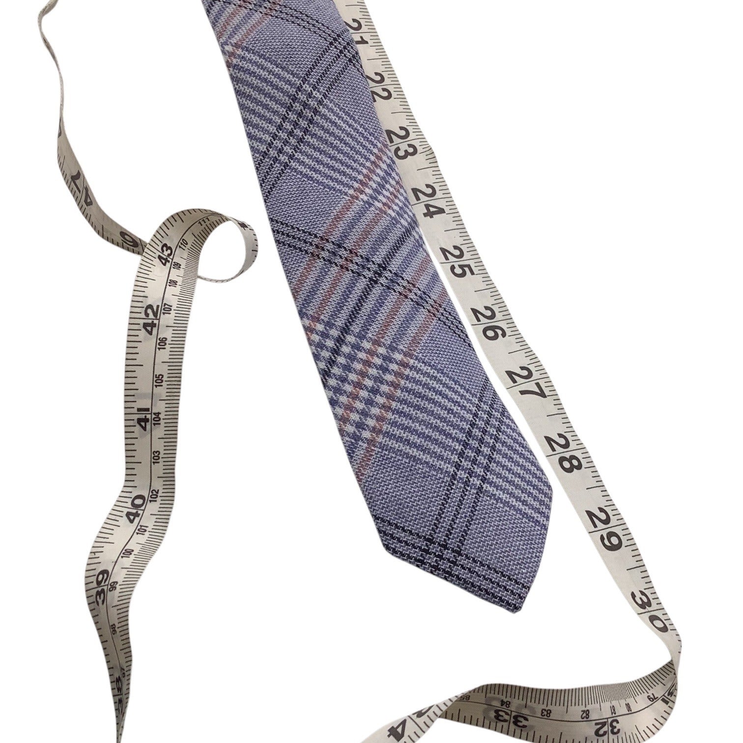 Skinny Tie Madness Blue Plaid Neck Tie Men Style SKM3224 "The Blue Bird" Cotton