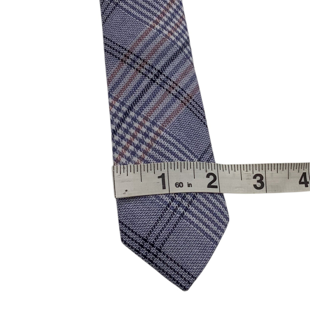 Skinny Tie Madness Blue Plaid Neck Tie Men Style SKM3224 "The Blue Bird" Cotton