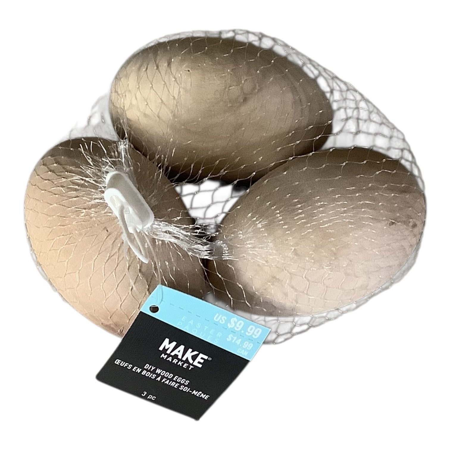 3pcs Wooden Eggs DIY Unfinished Approx 3"ea for Painting or Crafting