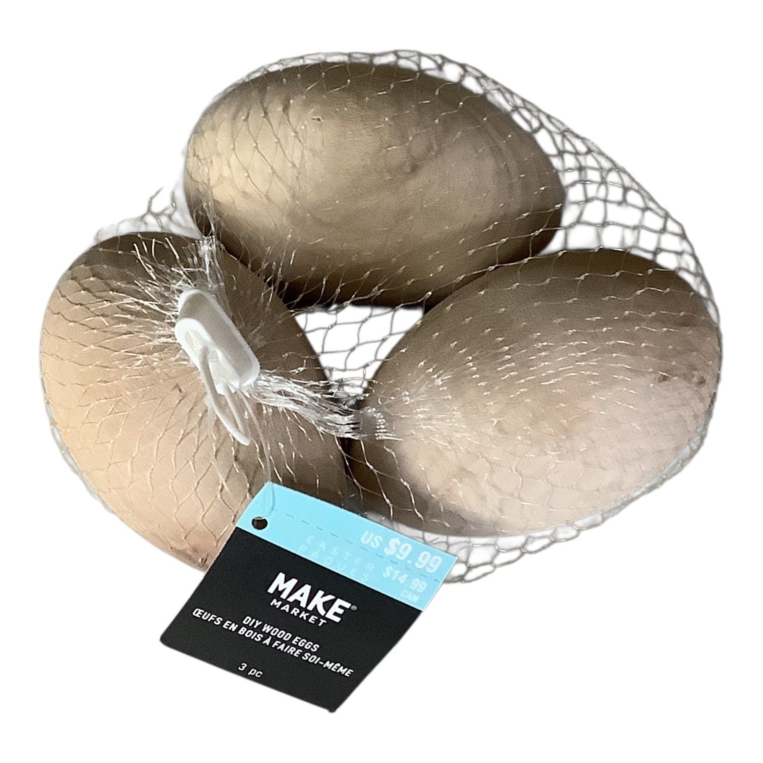 3pcs Wooden Eggs DIY Unfinished Approx 3"ea for Painting or Crafting