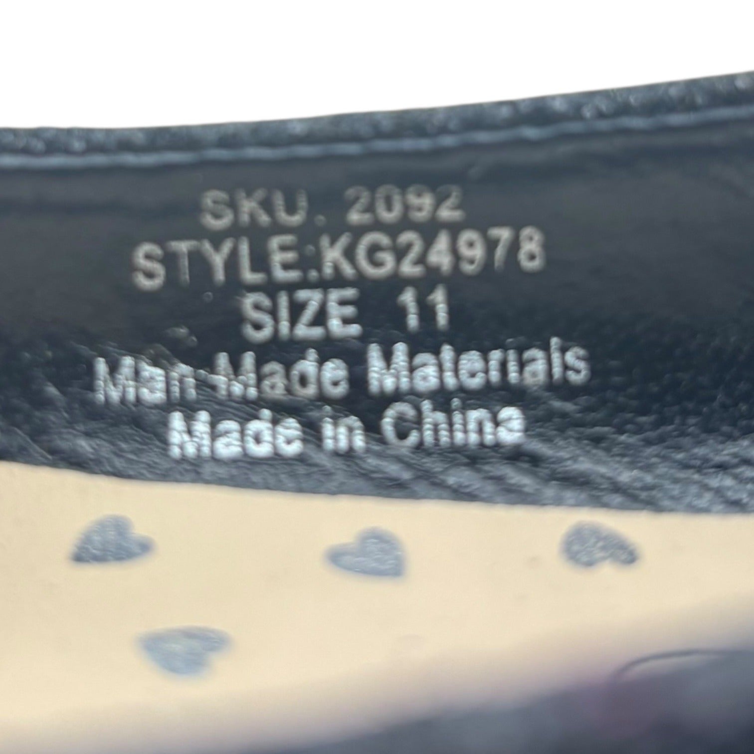 Kensie Girl Black Glitter Ballet Flats Patent Cap Toe & Rhinestone Strap Size 11