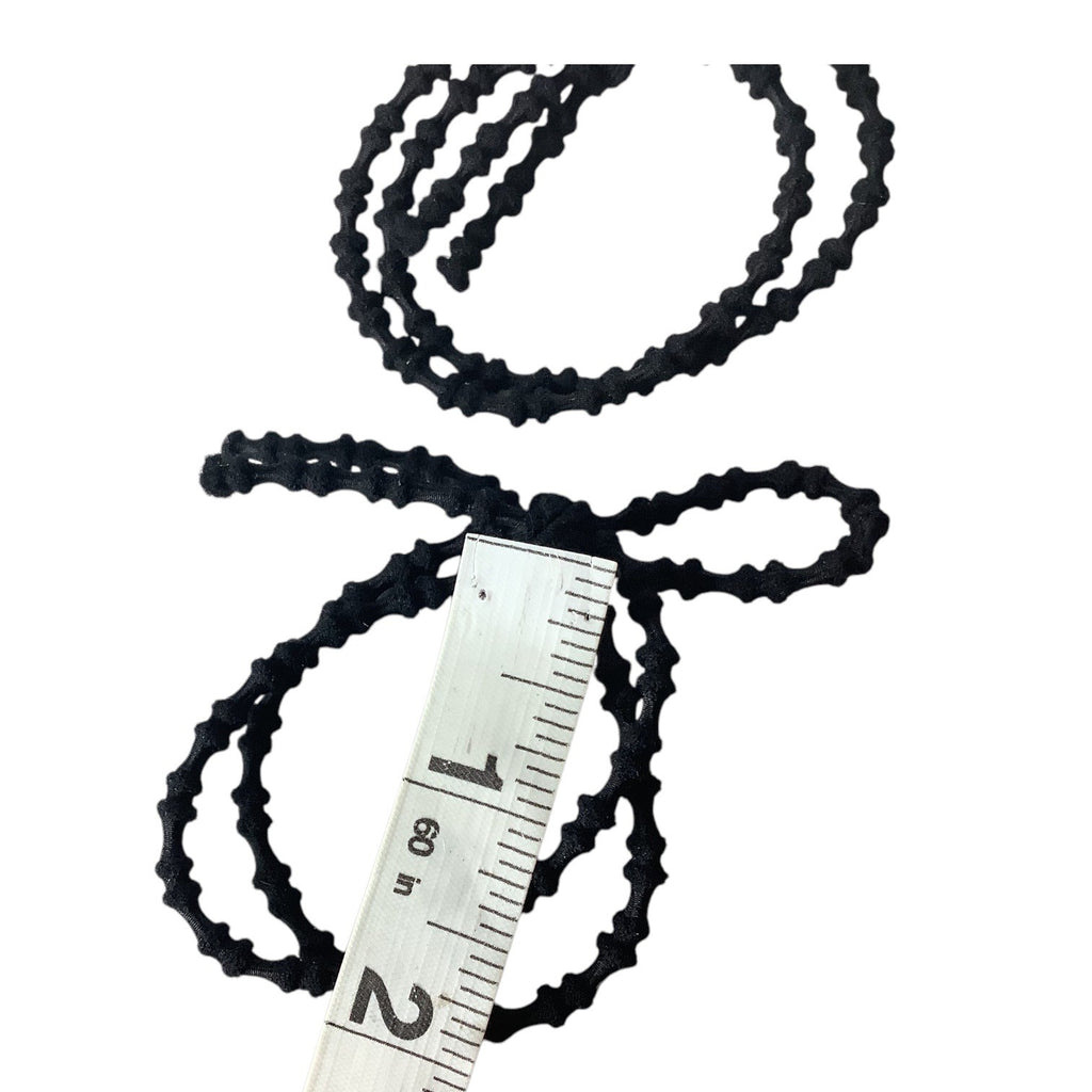 Black Elastic Hair Ties With Textured Design Set Of Two Stretch Ponytail Holder