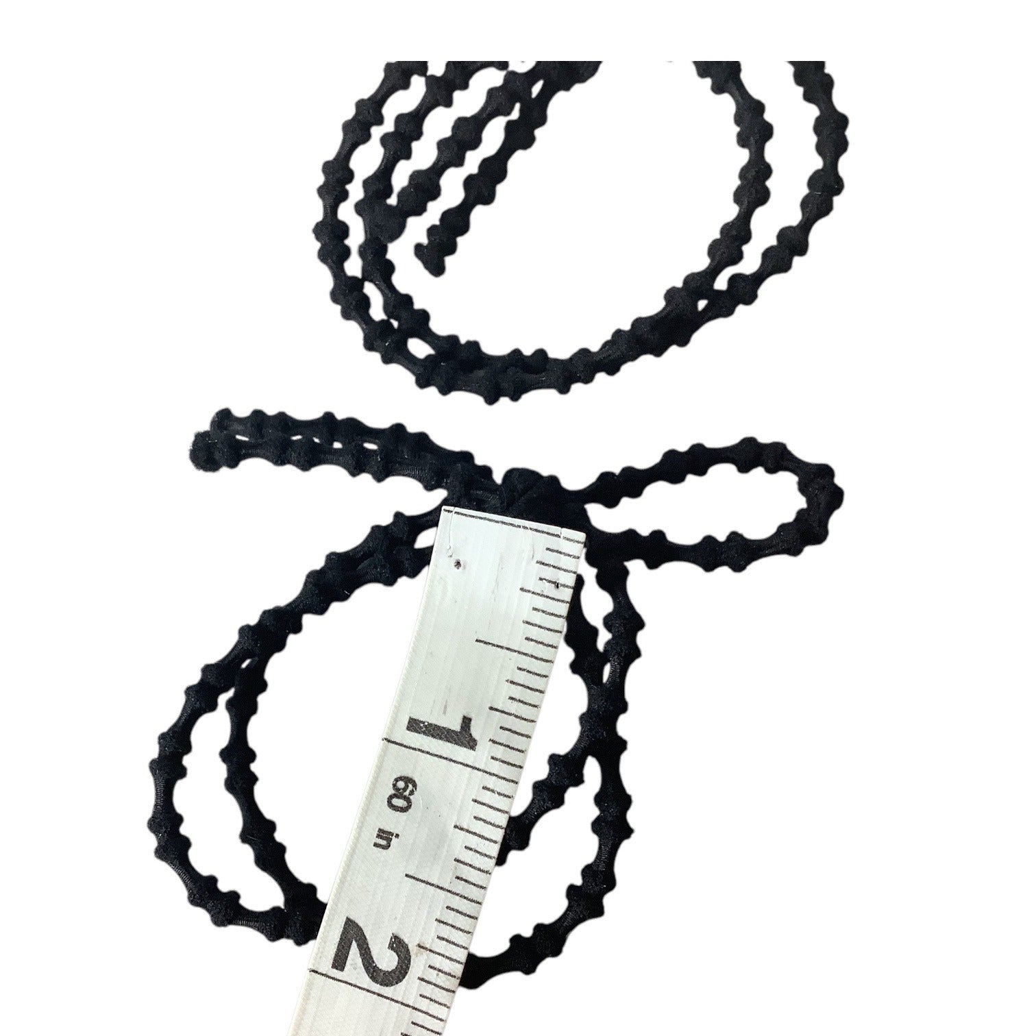 Black Elastic Hair Ties With Textured Design Set Of Two Stretch Ponytail Holder