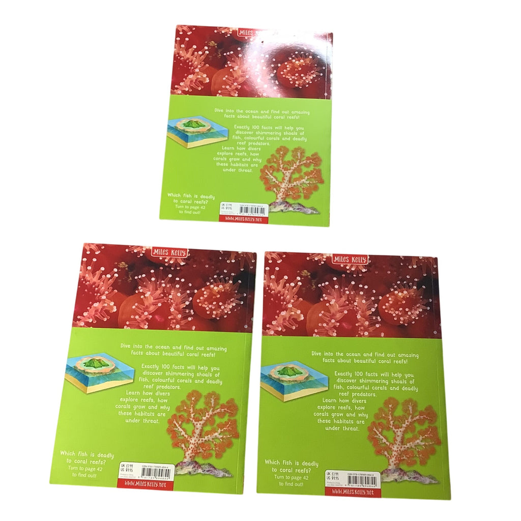 100 Facts Coral Reef Paperback Book Bundle Miles Kelly Children’s Educational Books