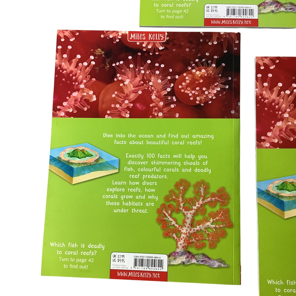 100 Facts Coral Reef Paperback Book Bundle Miles Kelly Children’s Educational Books