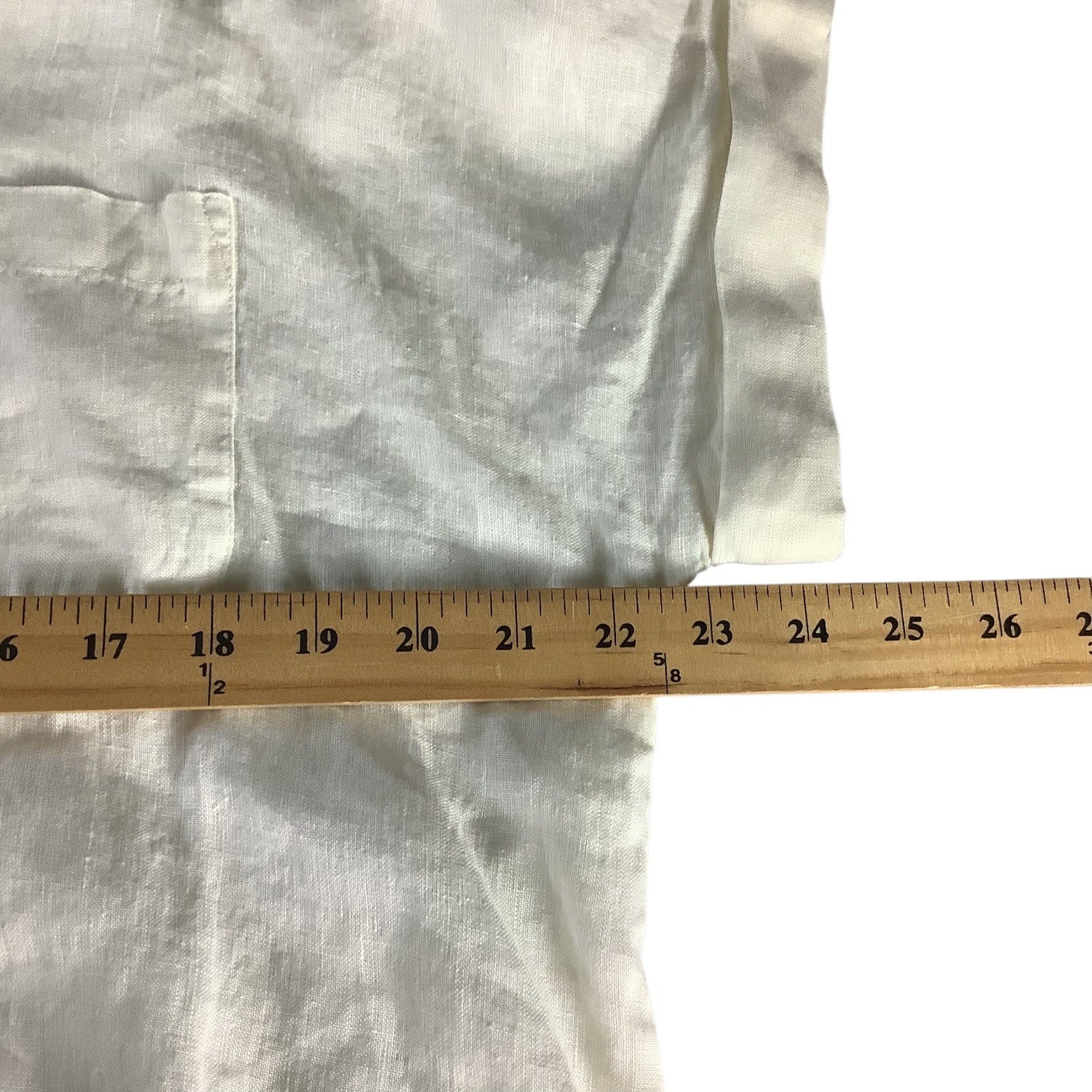 Charter Club Women’s White Linen Button Front Tie Hem Shirt Size M Collarless