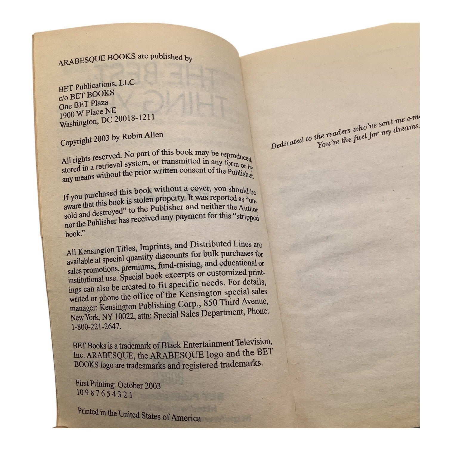 The Best Thing Yet By Robin Allen 2003 Paperback Novel