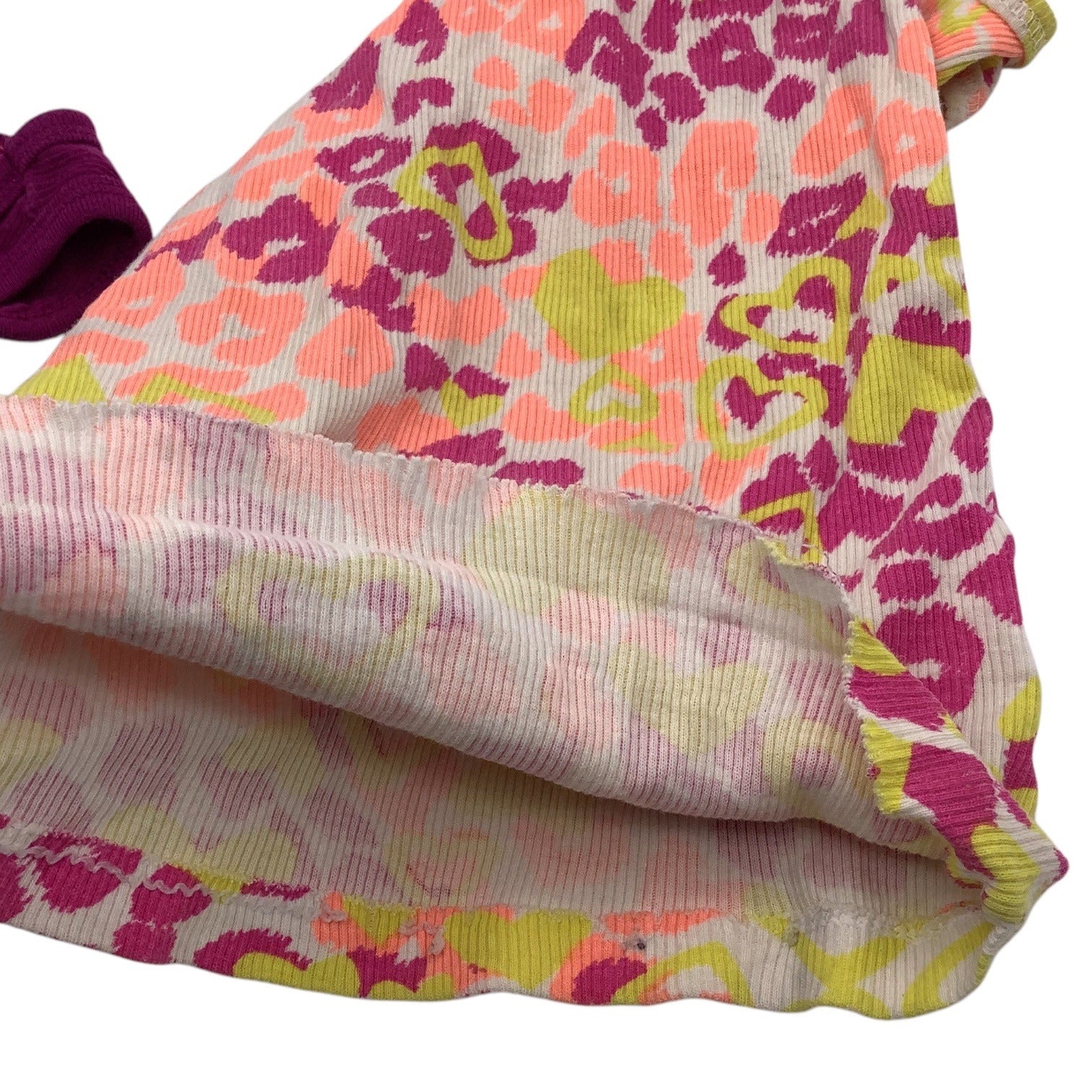 Lot Of 3 Girls Size XS 4-5 Tank Tops Green Purple Pink Butterfly & Leopard Print