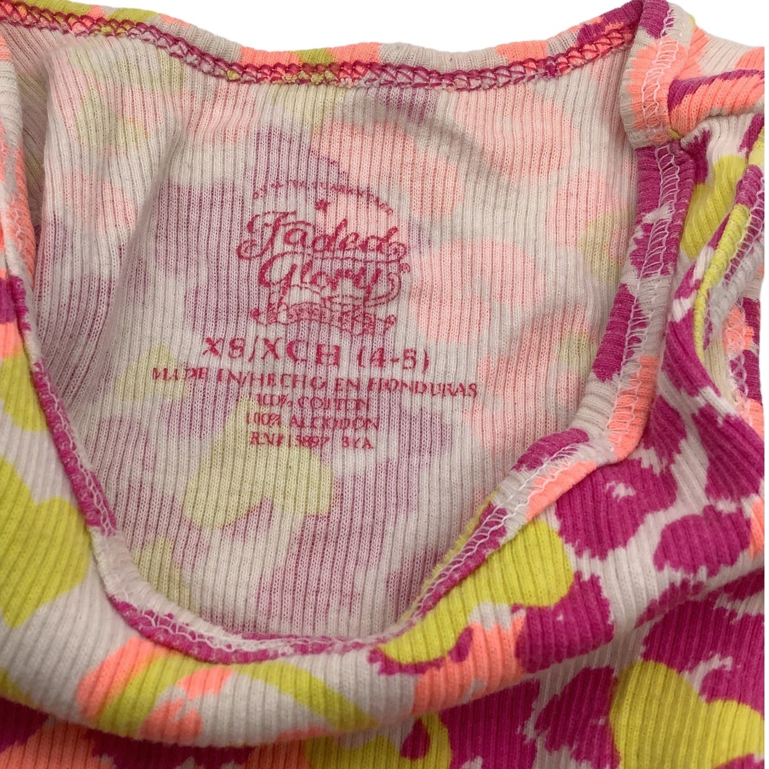 Lot Of 3 Girls Size XS 4-5 Tank Tops Green Purple Pink Butterfly & Leopard Print