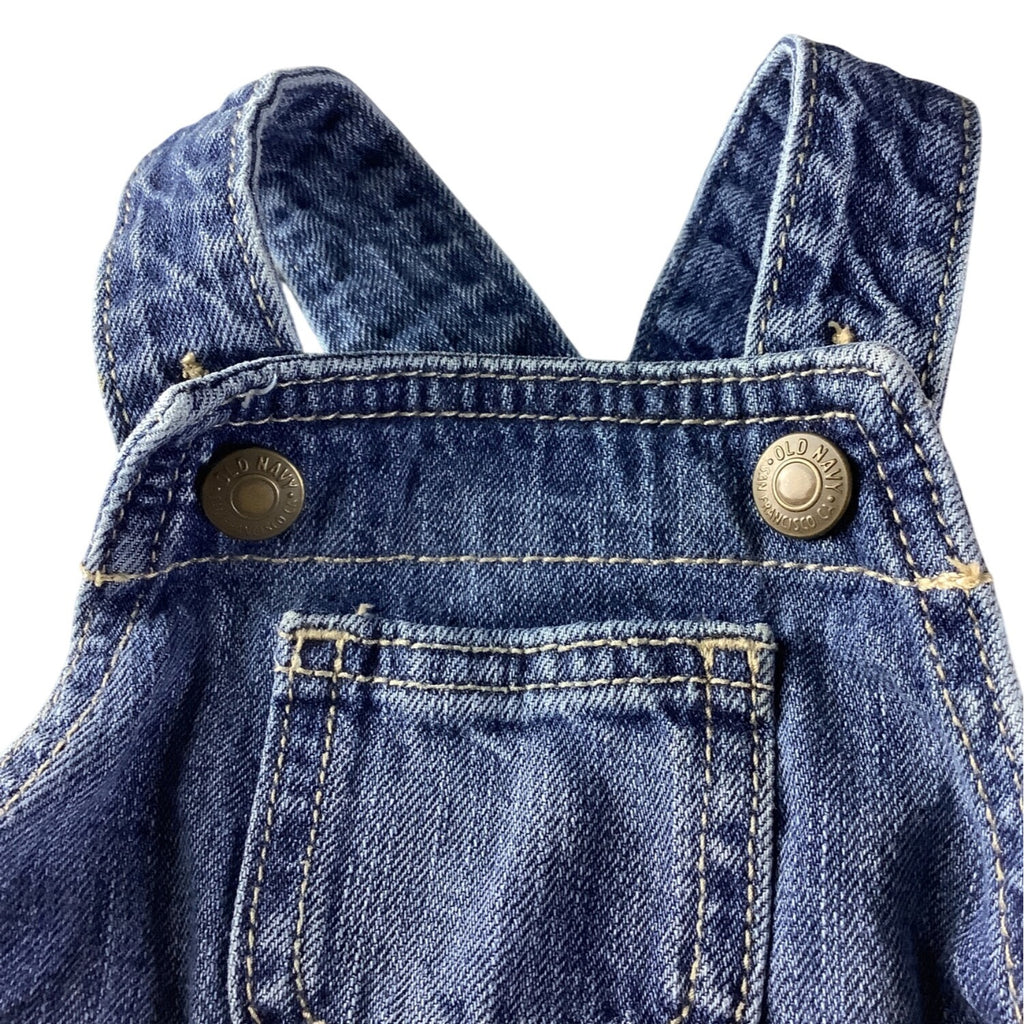 Old Navy Baby Girl Denim Overall Dress Adjustable Straps 3-6M Blue Sleeveless