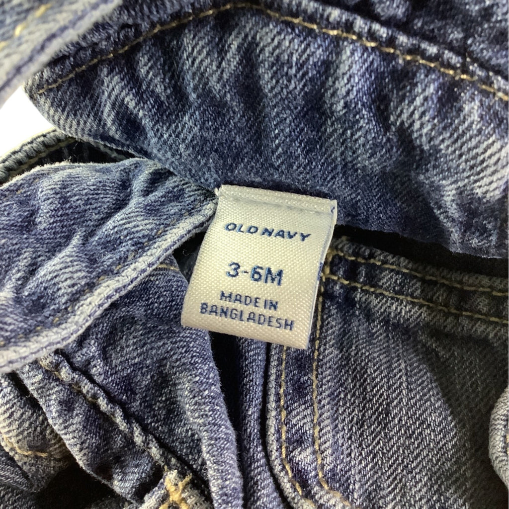 Old Navy Baby Girl Denim Overall Dress Adjustable Straps 3-6M Blue Sleeveless