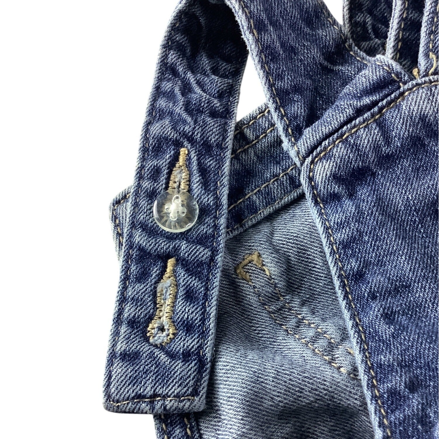 Old Navy Baby Girl Denim Overall Dress Adjustable Straps 3-6M Blue Sleeveless