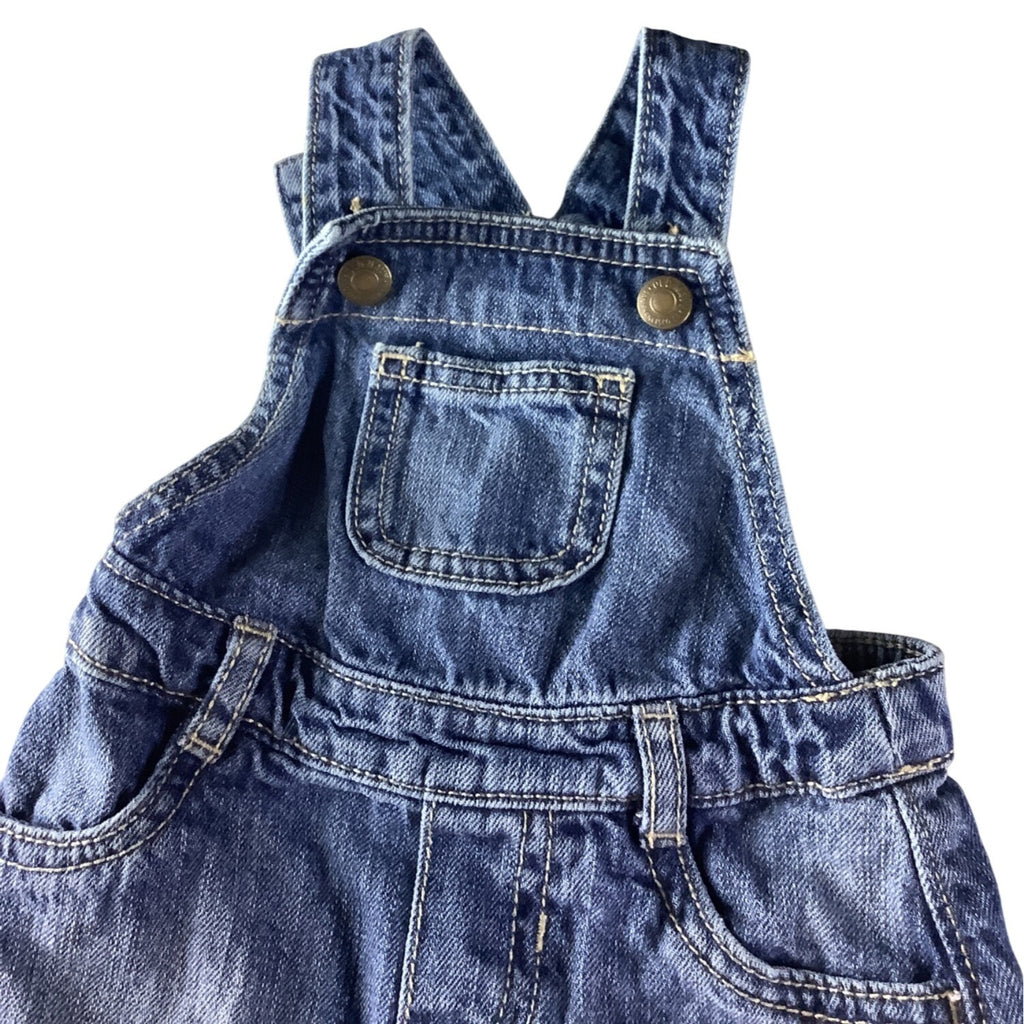 Old Navy Baby Girl Denim Overall Dress Adjustable Straps 3-6M Blue Sleeveless