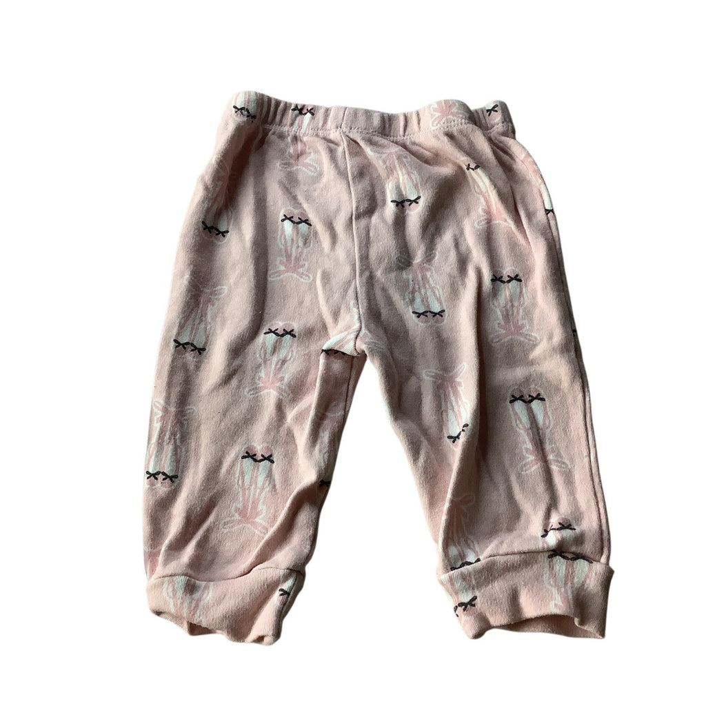 Lot of 2pc PS By The Peanutshell Baby Girl Pants 6M Polka Dot & Ballerina Prints