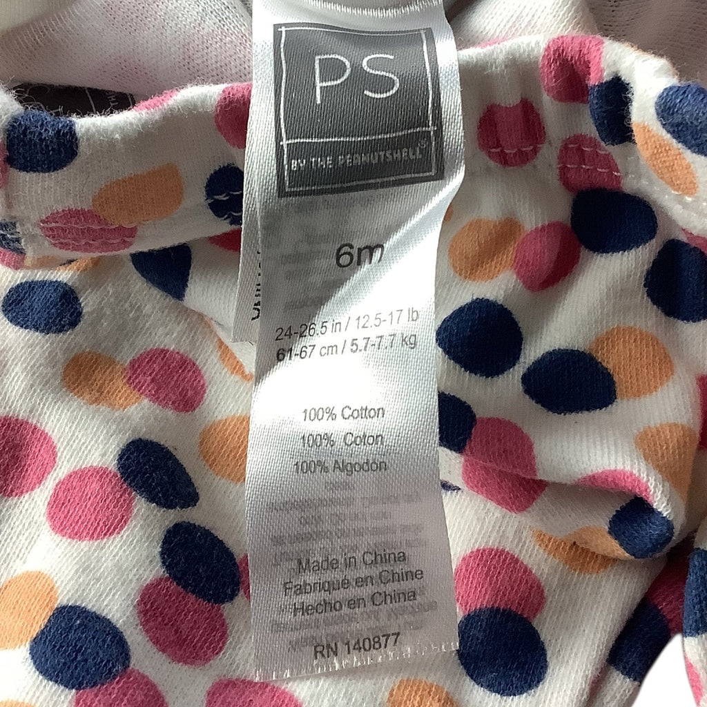 Lot of 2pc PS By The Peanutshell Baby Girl Pants 6M Polka Dot & Ballerina Prints