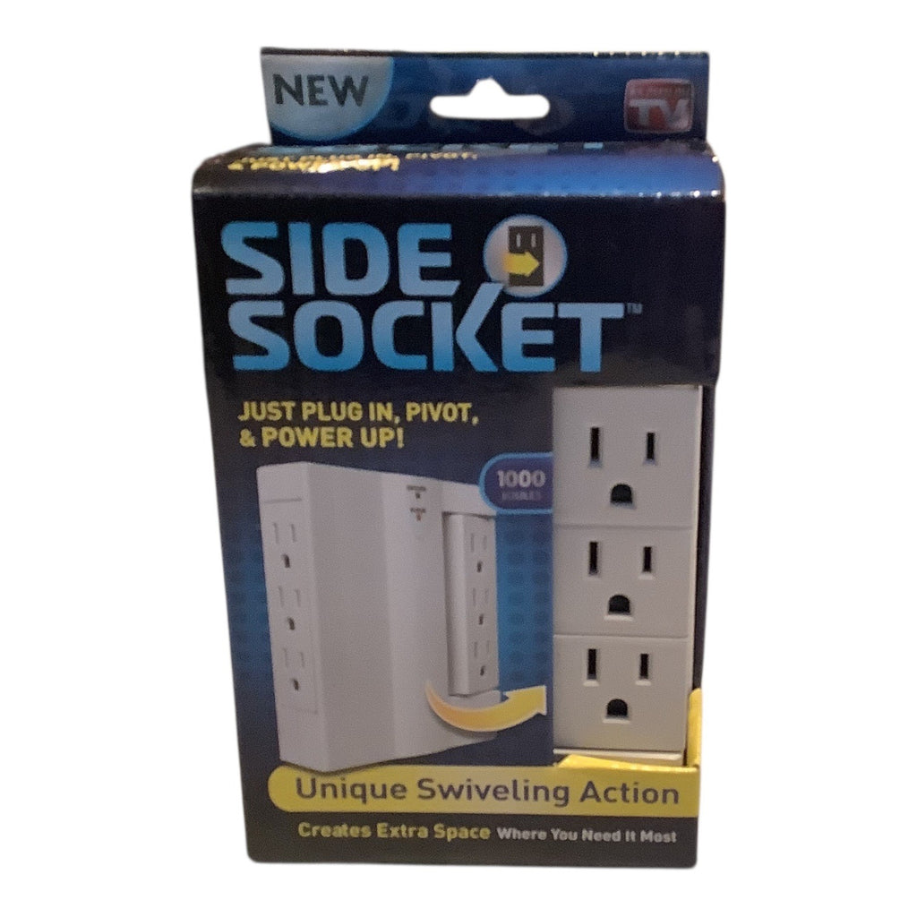 Side Socket Swivel Surge Protector 6 Outlets 1000 Joules Power Strip White