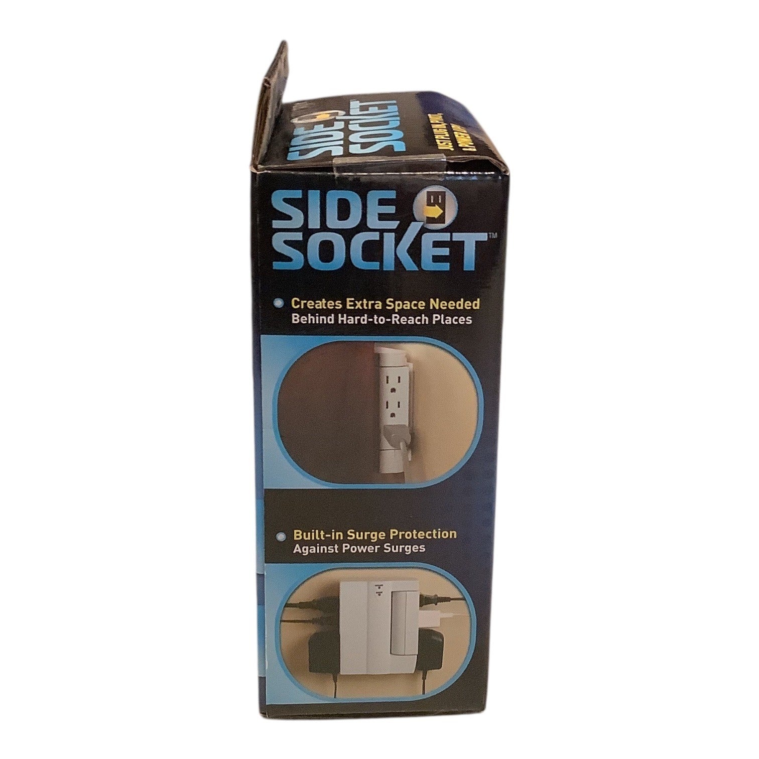 Side Socket Swivel Surge Protector 6 Outlets 1000 Joules Power Strip White