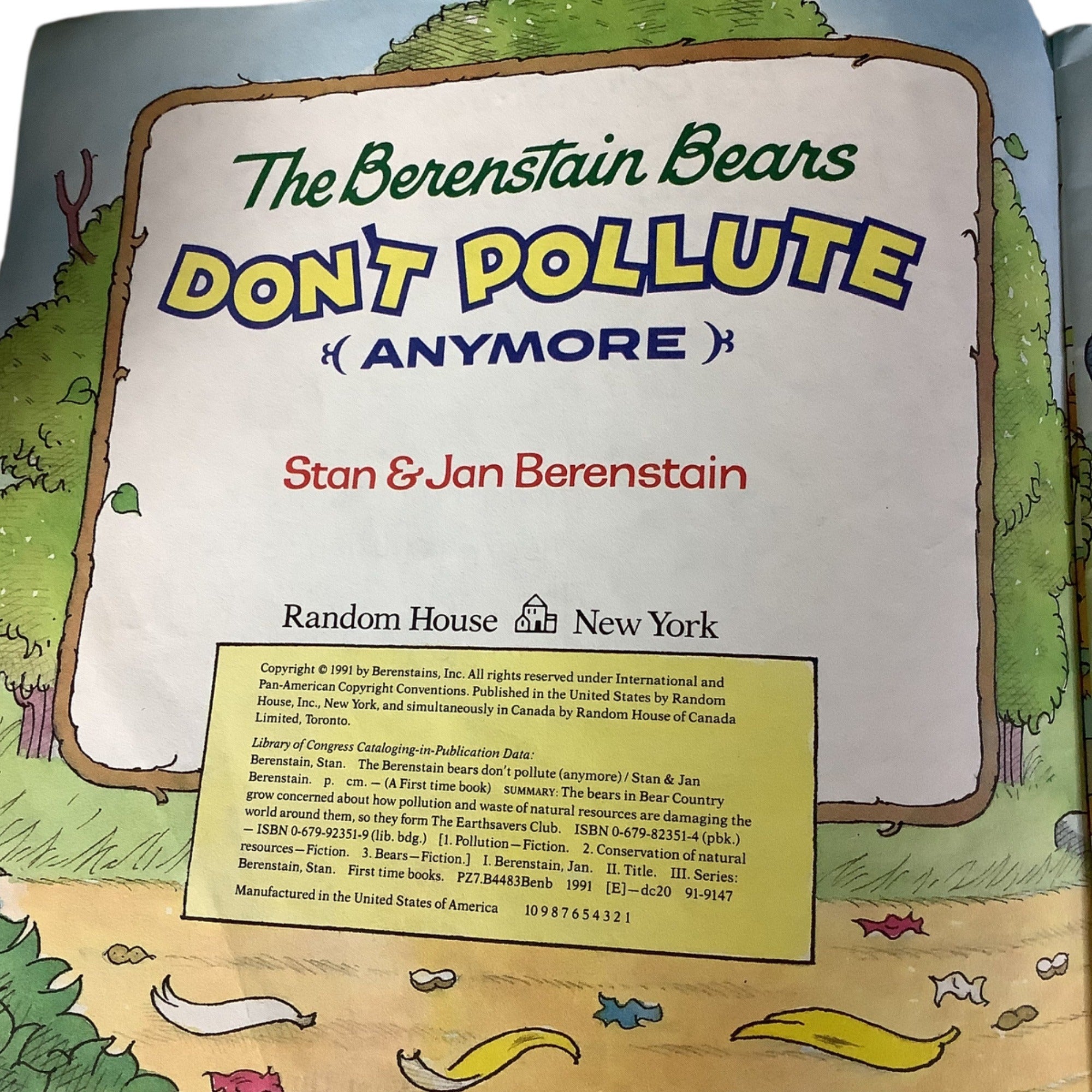 The Berenstain Bears Dont Pollute Anymore 1991 Vintage Stan & Jan Berenstain Paperback