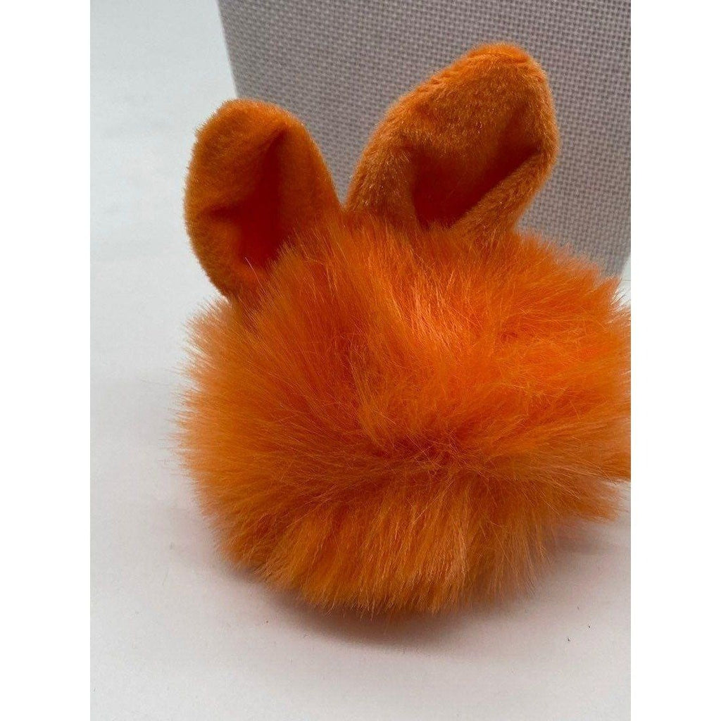 Orange Fur Ball Bunny Ears Keychain Plush Charm Key Holder Unisex