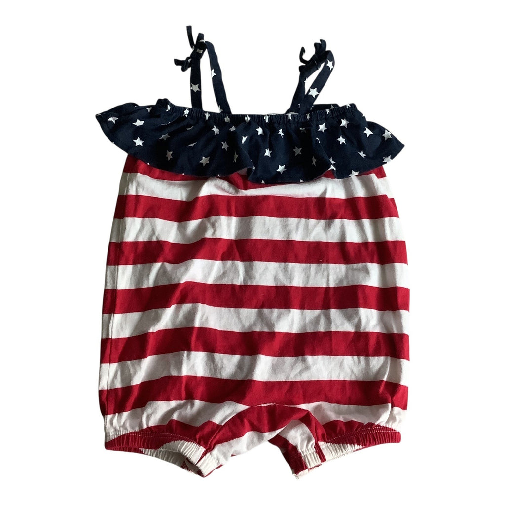 The Childrens Place Baby Girl 4th Of July Romper Summer One Piece Size 0-3 Months